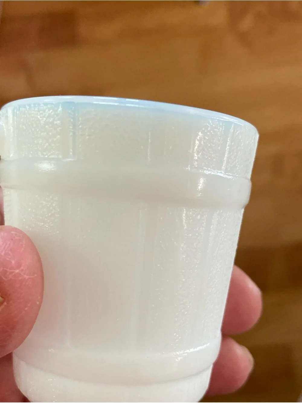 Source Unknown White milk glass  Mini Bucket Serveware. Individual ash tray.1930